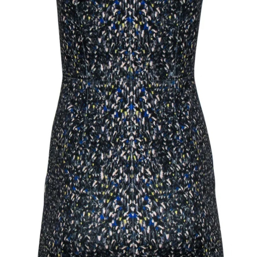 Yigal Azrouel - Speckled Multi Print Zippered Sheath Dress 4 - Picture 13 of 15